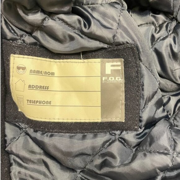 F.o.g London Fog kids black hooded duffle coat 6X - Picture 10 of 10